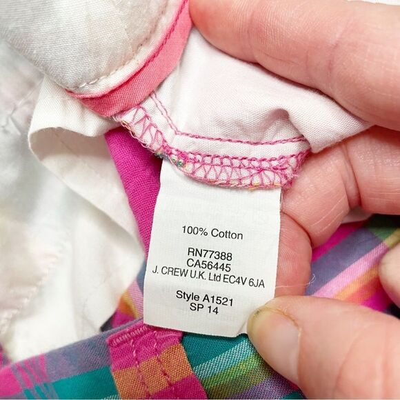 J. Crew Women’s Plaid Patchwork Madras Shorts 4 Pink Orange cotton 90s - Picture 8 of 8